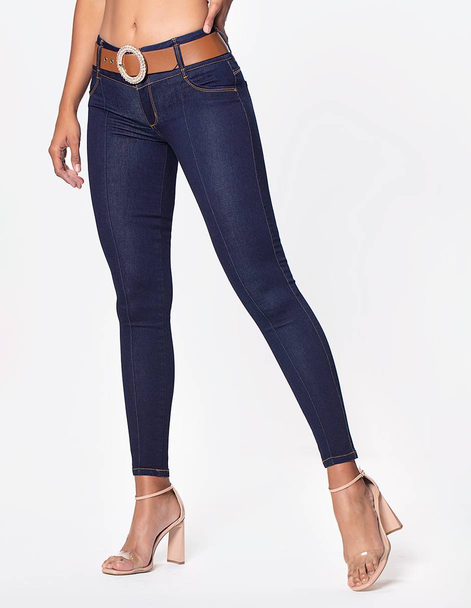 Jeans slim corte cadera para mujer 6