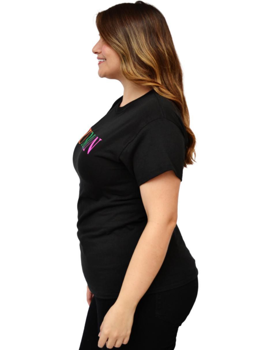 Playera manga corta Roman Fashion cuello redondo para mujer
