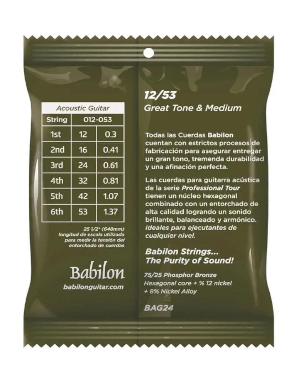 Set Cuerdas para Guitarra Acústica Babilon BAG24/012