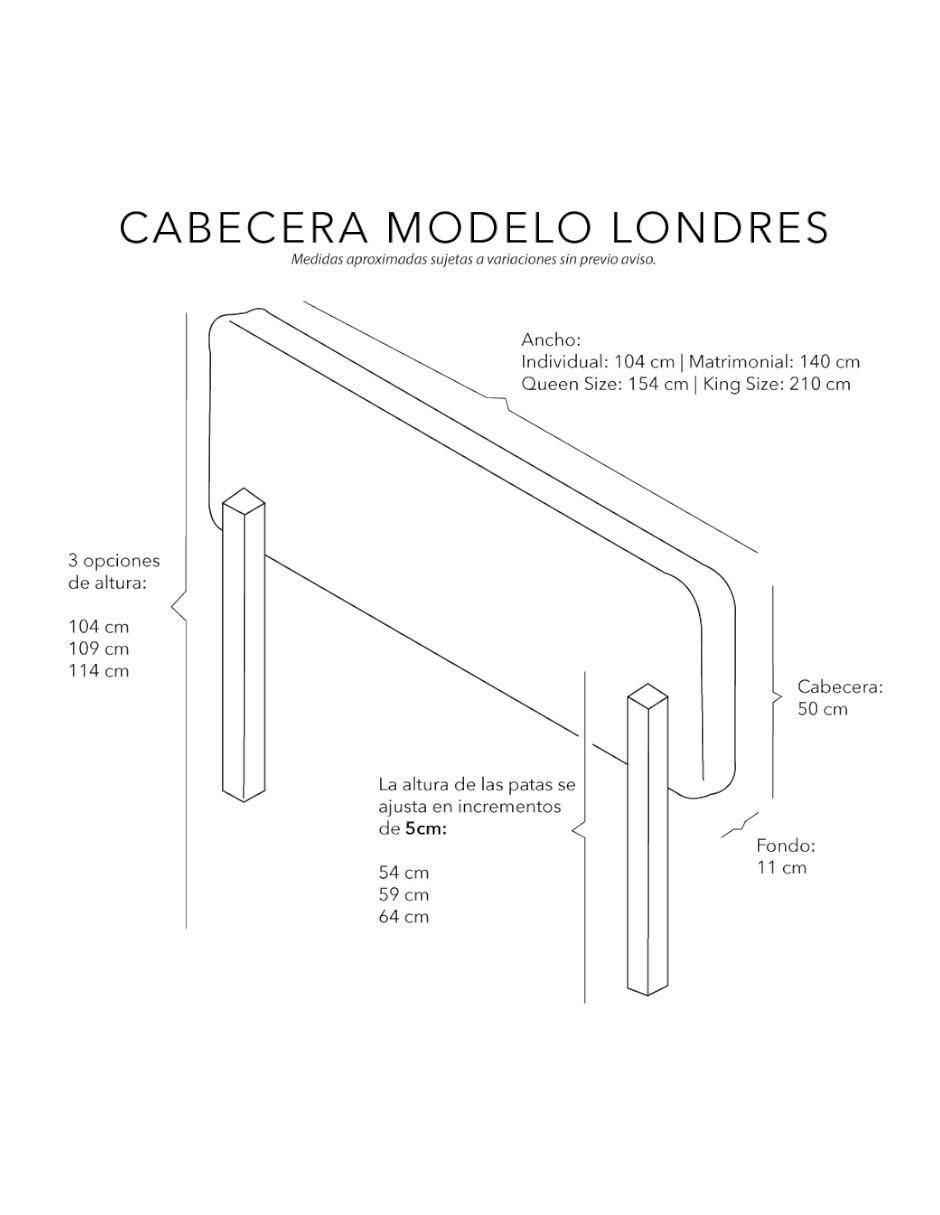 Cabecera armable Londres de madera pino 6