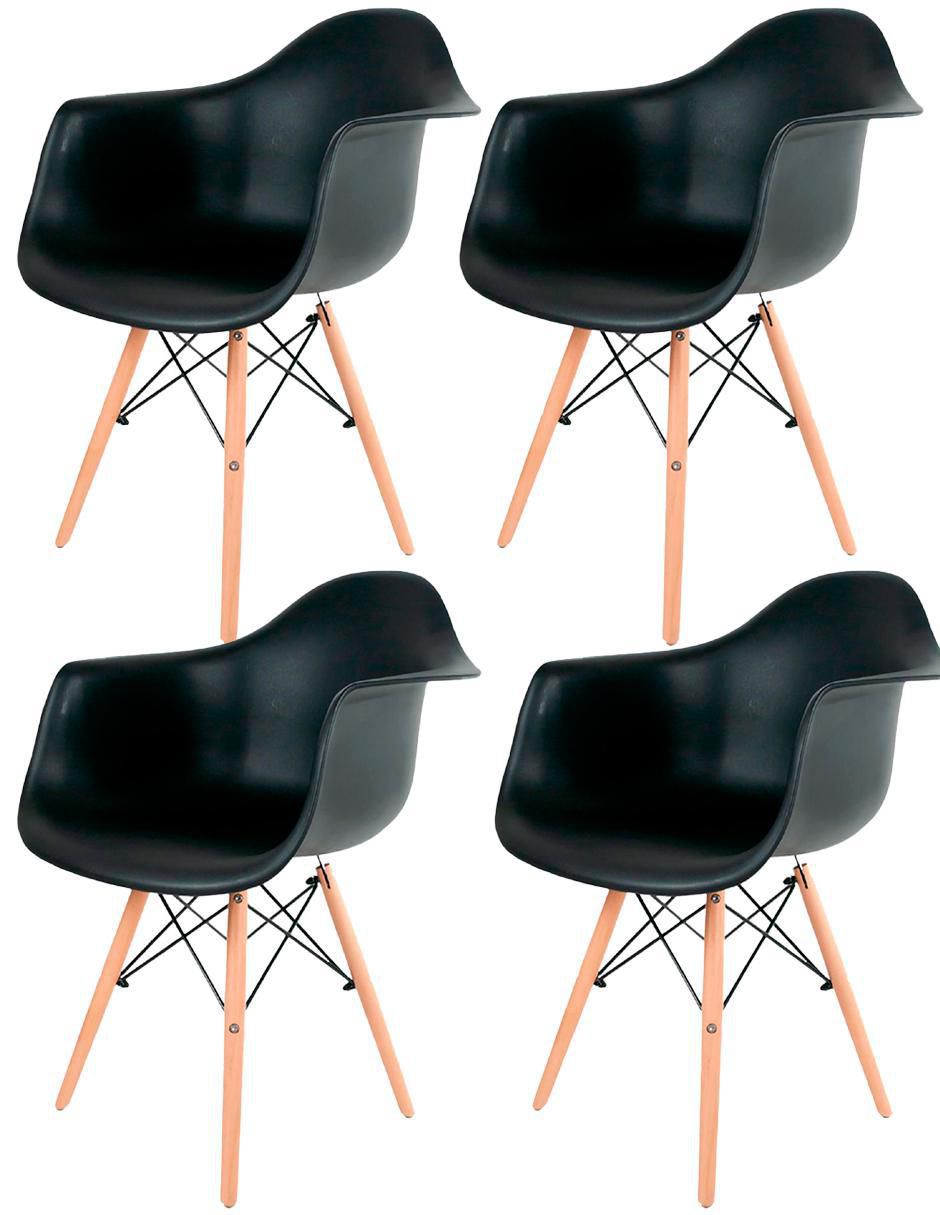 Juego de sillas 4 piezas Eames de plástico Juego de sillas 4 piezas Eames de plástico