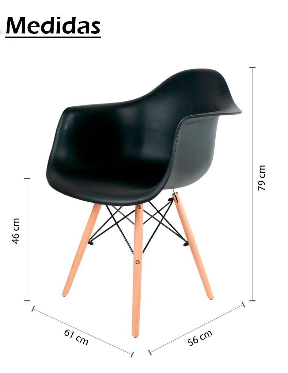 Juego de sillas 4 piezas Eames de plástico 7