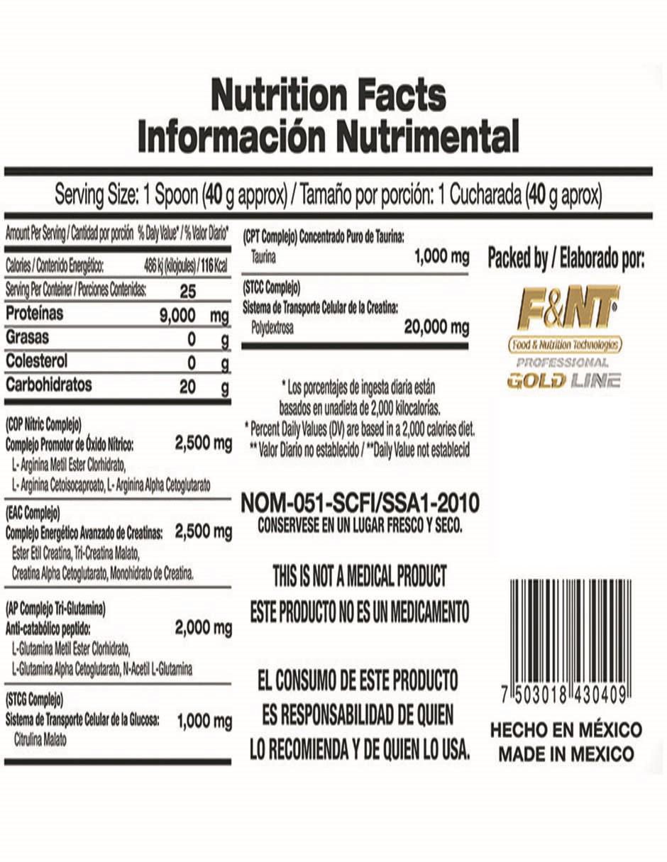 Suplemento alimenticio Food & Nutrition Technologies sabor uva de 1000 g