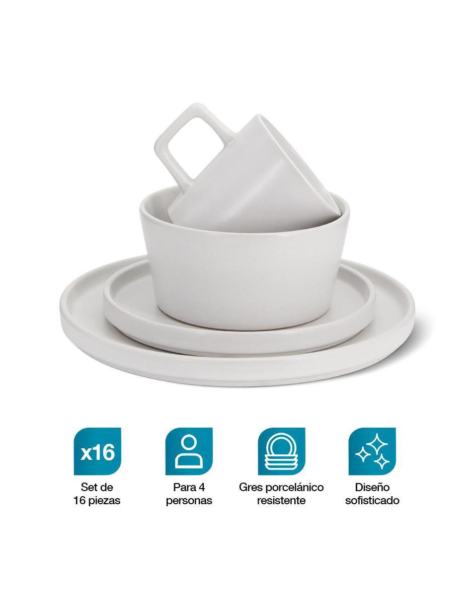 Vajilla cerrada Casa Litus cairo de porcelana para 4 personas