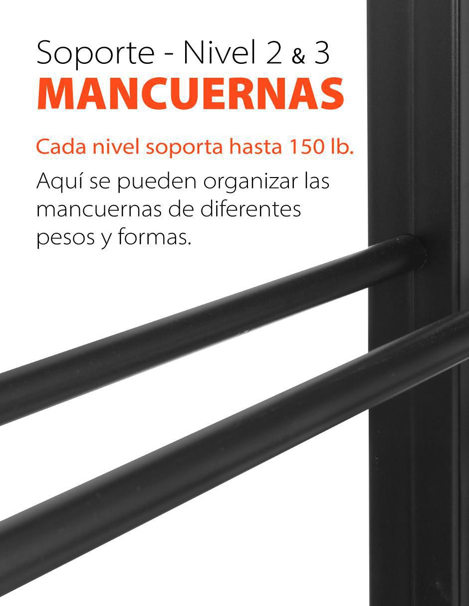 Rack de mancuernas 3 compartimentos 8