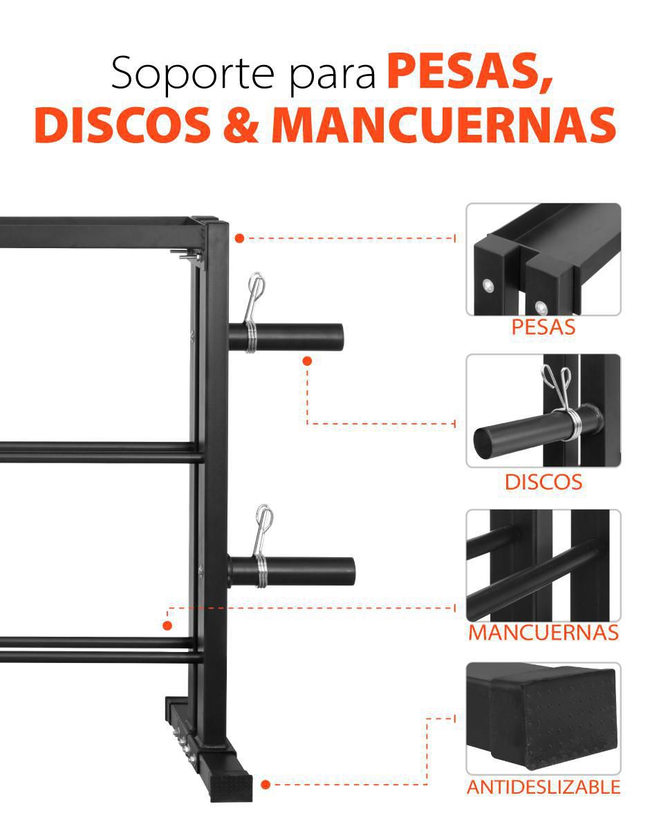 Rack de mancuernas 3 compartimentos 9