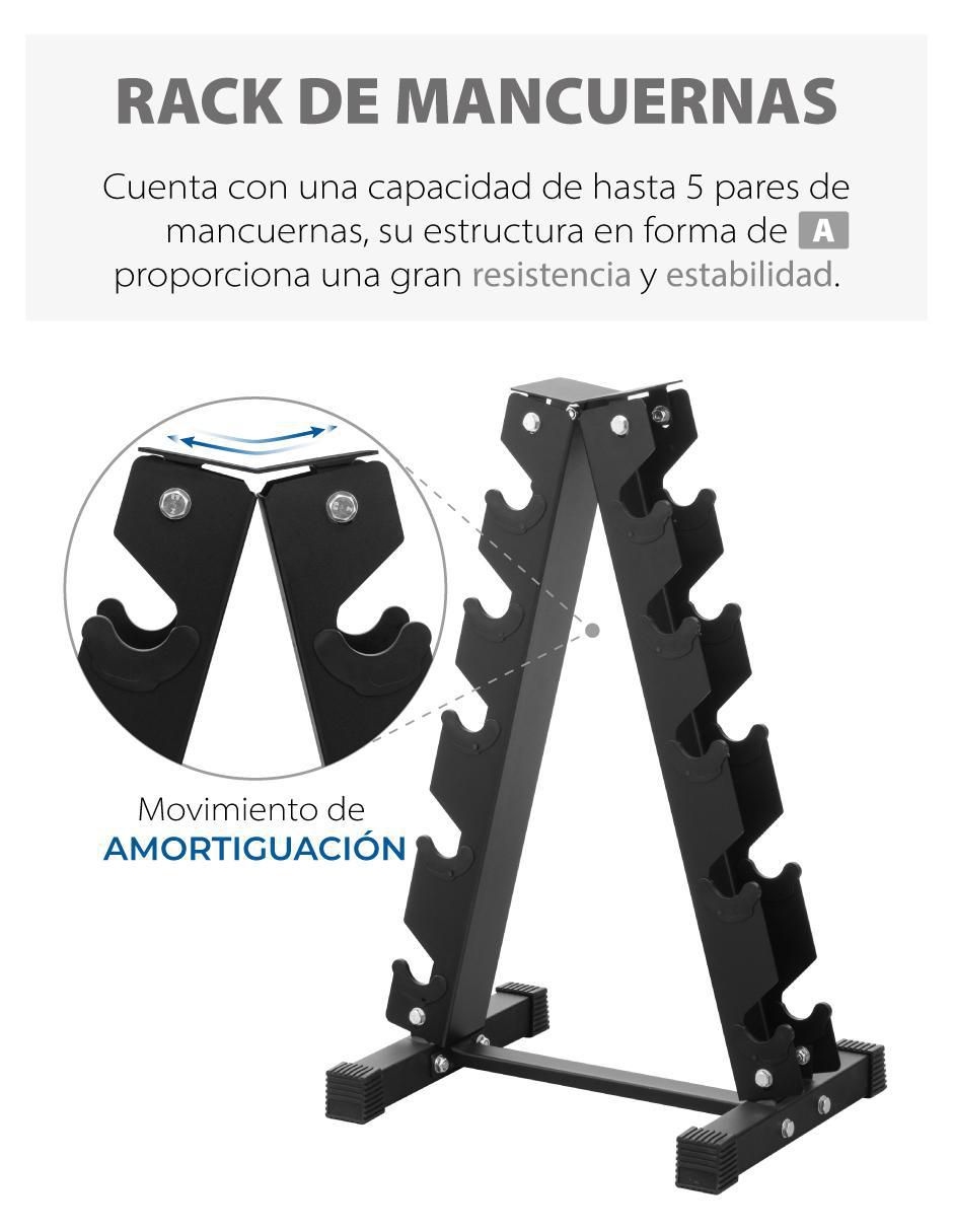 Rack de mancuernas 5 compartimentos 2