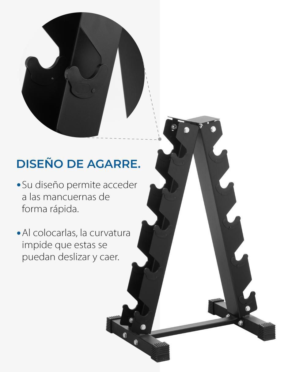 Rack de mancuernas 5 compartimentos 7