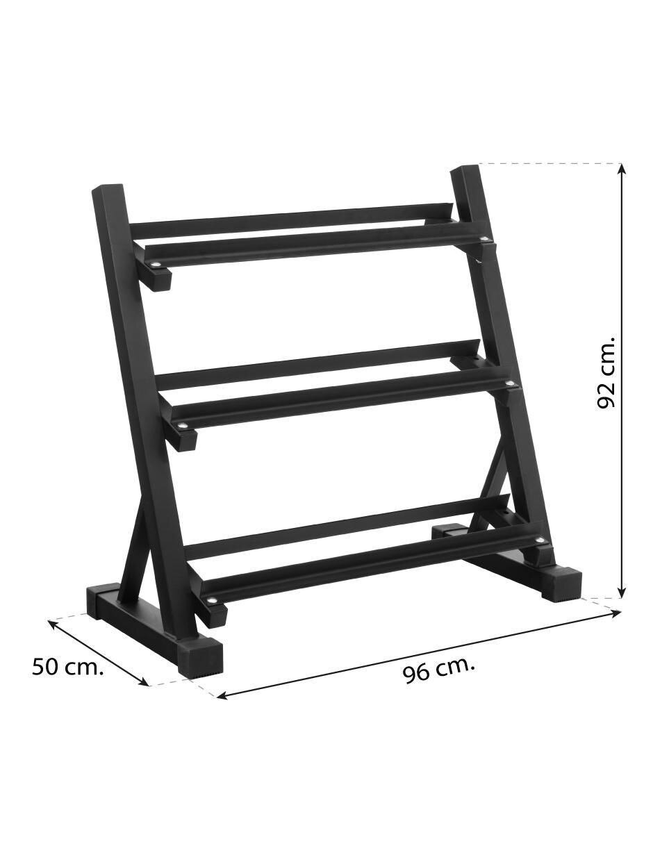 Rack de mancuernas 3 compartimentos 9