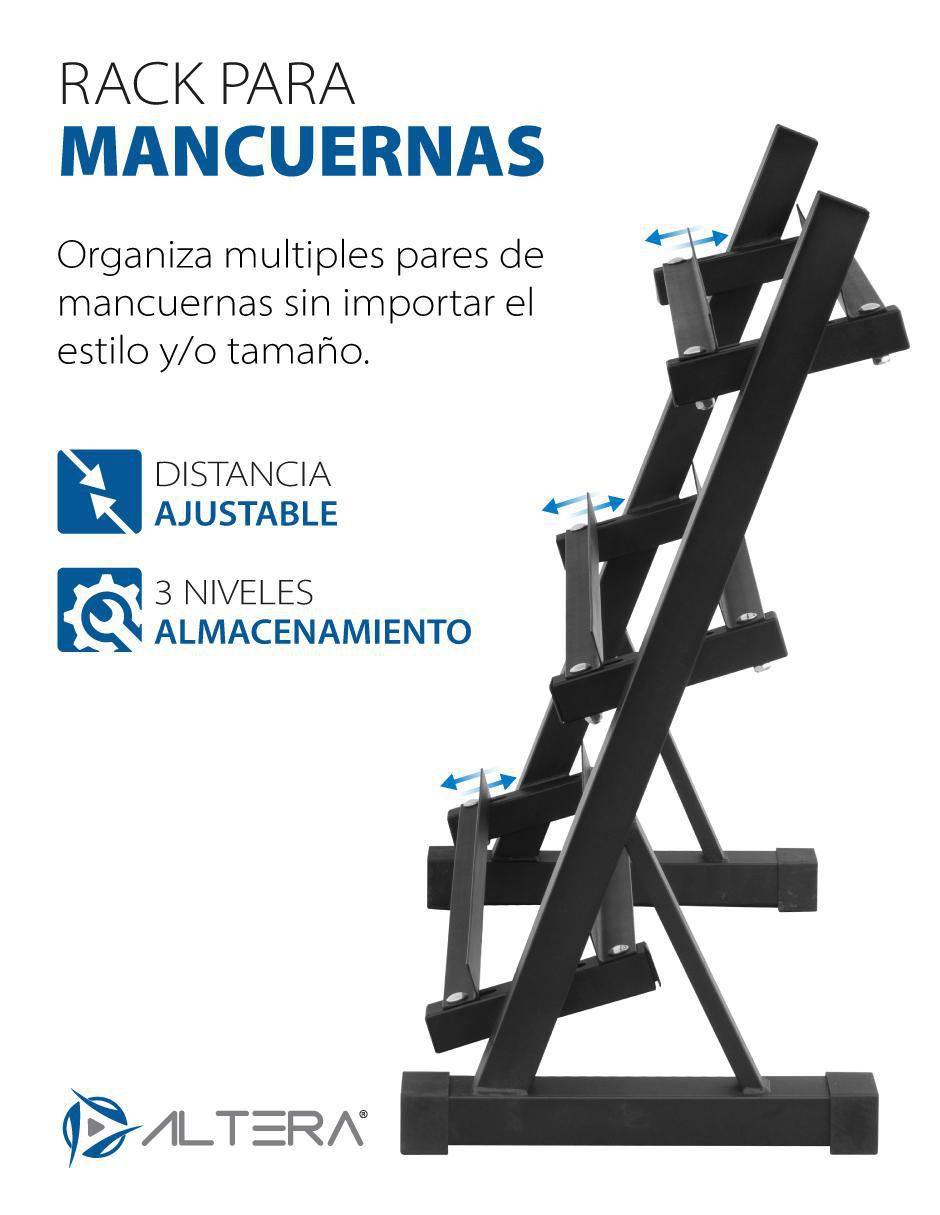 Rack de mancuernas 3 compartimentos 4