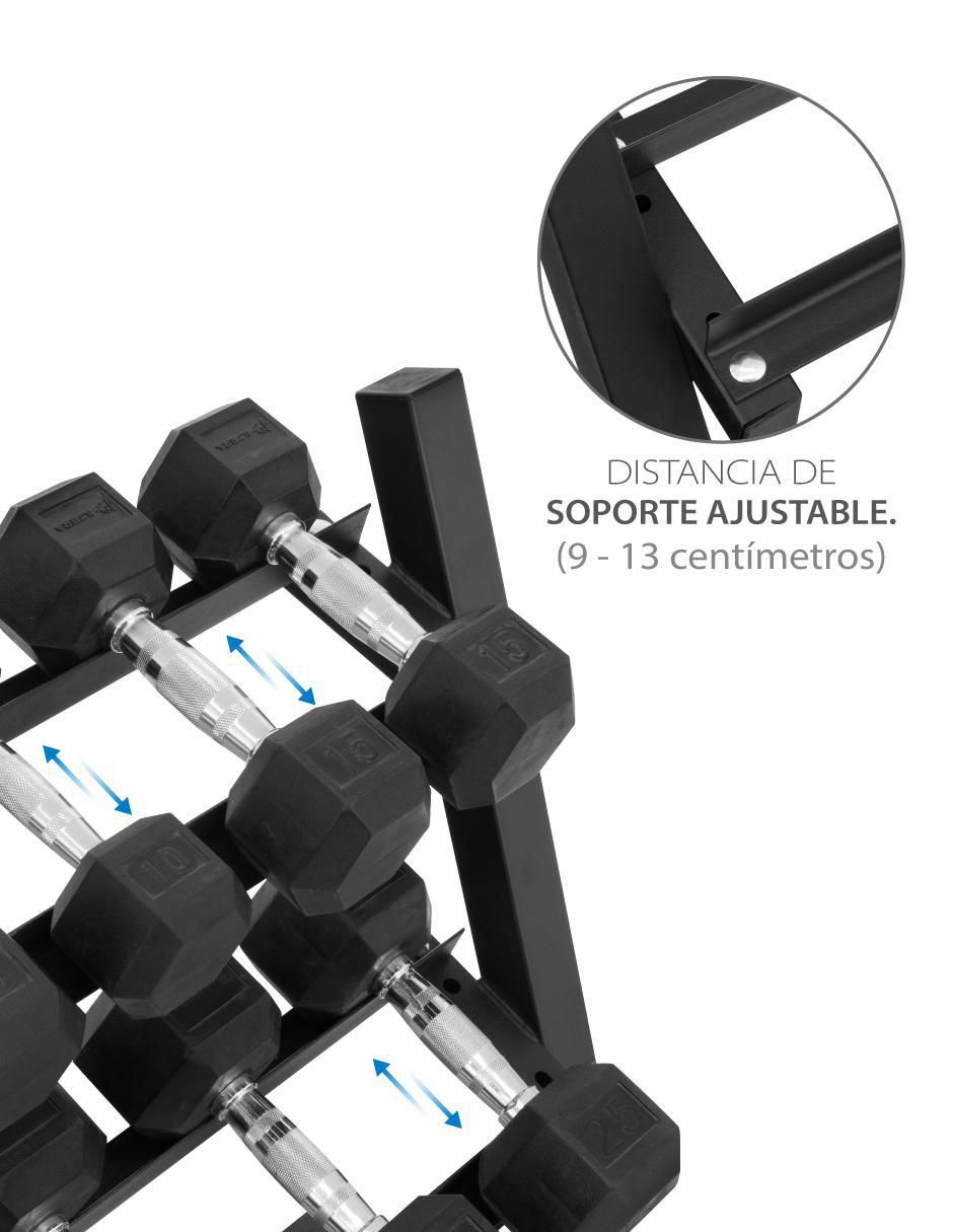 Rack de mancuernas 3 compartimentos 6