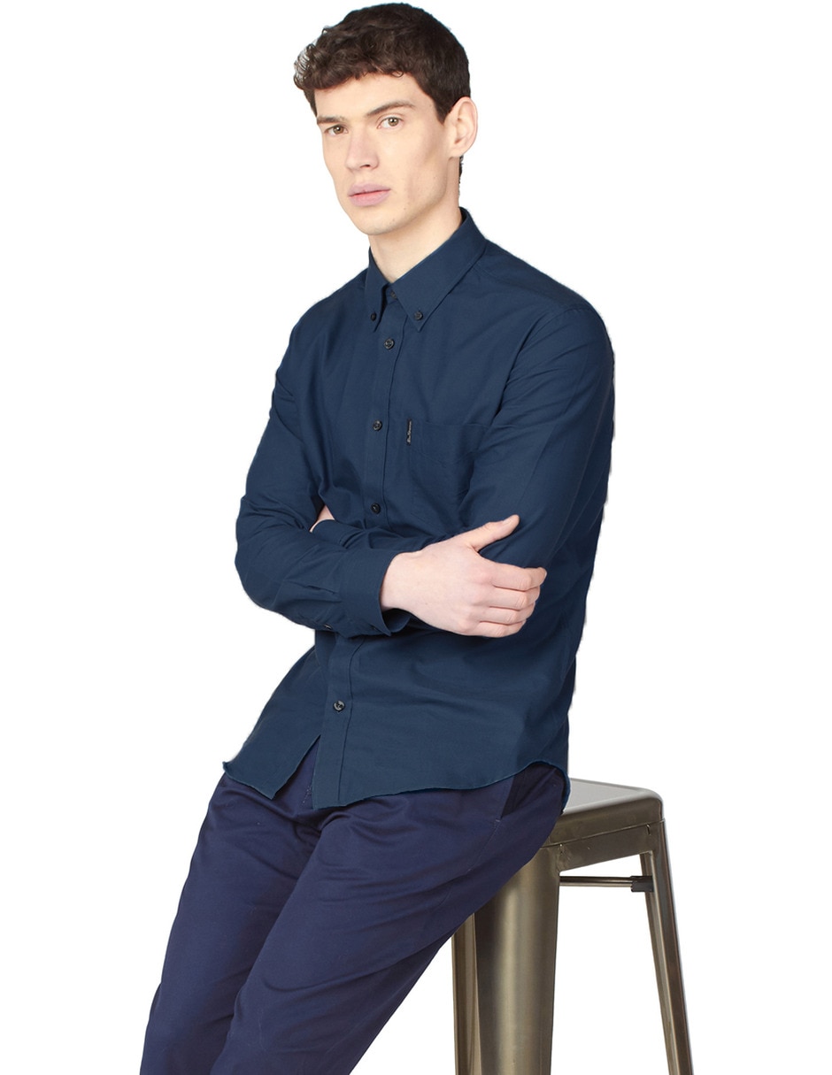 Camisa casual de algodón manga larga para hombre 4