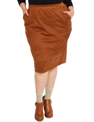 Falda midi con pretina Falda midi con pretina