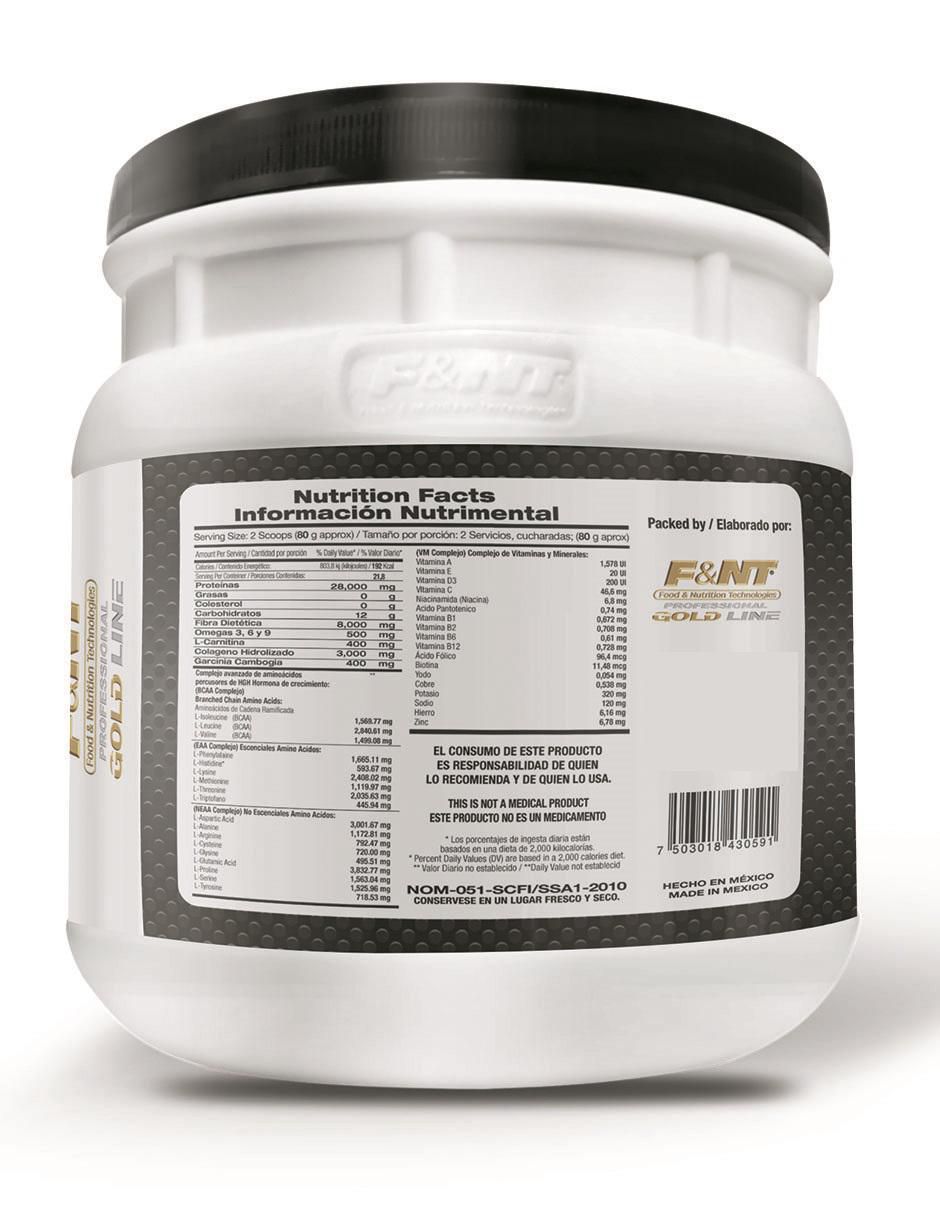 Suplemento alimenticio Food & Nutrition Technologies sabor vainilla de 500 g
