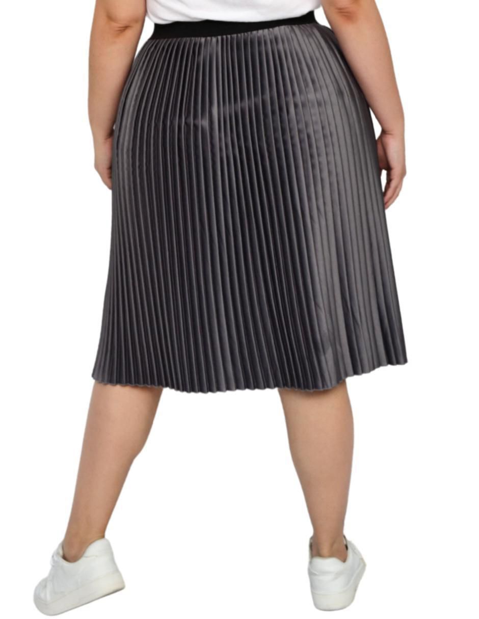 Falda midi media pretina con resorte 4