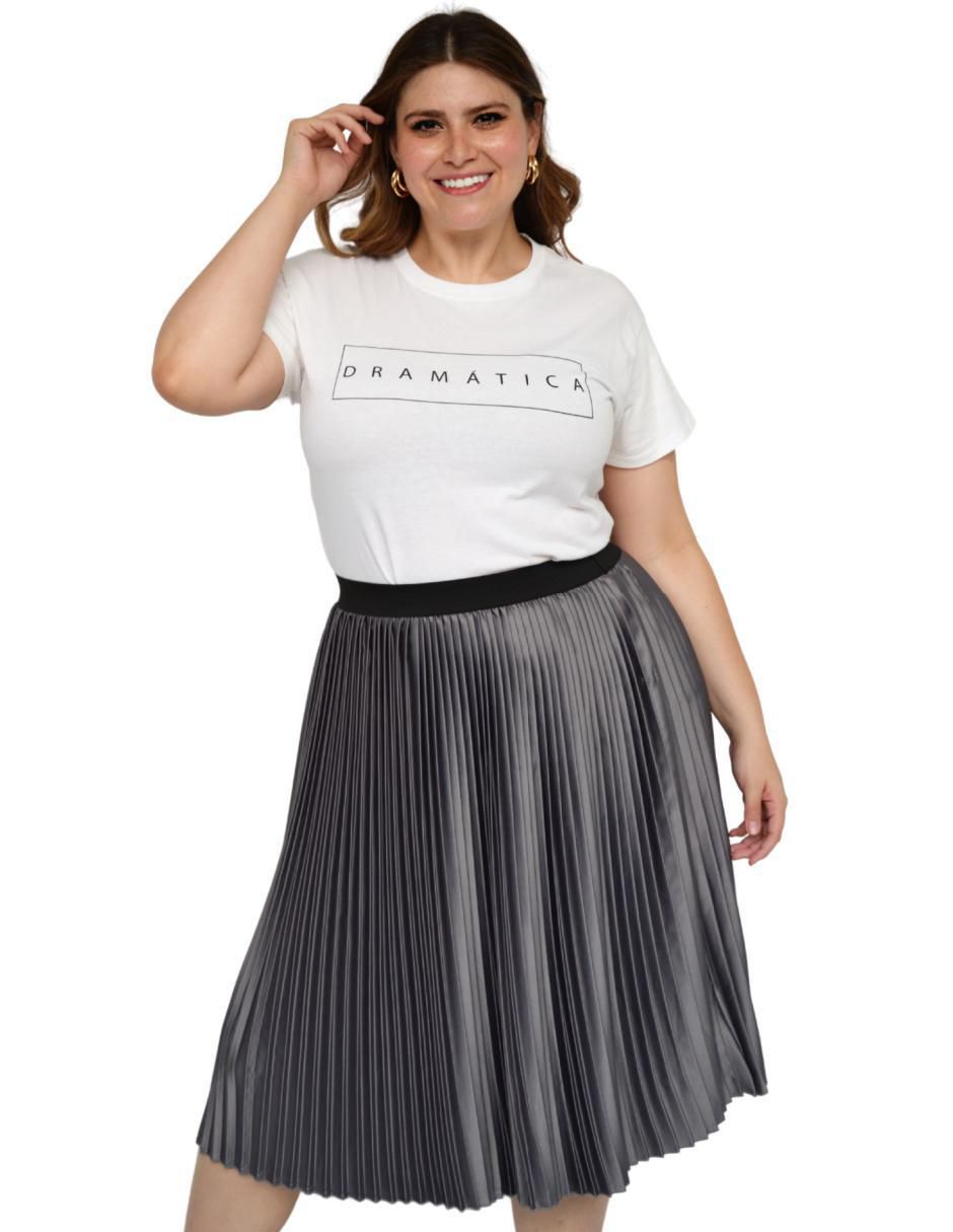 Falda midi media pretina con resorte 5