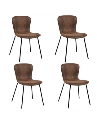 Juego de sillas 4 piezas Koziello Suede Furniturer
