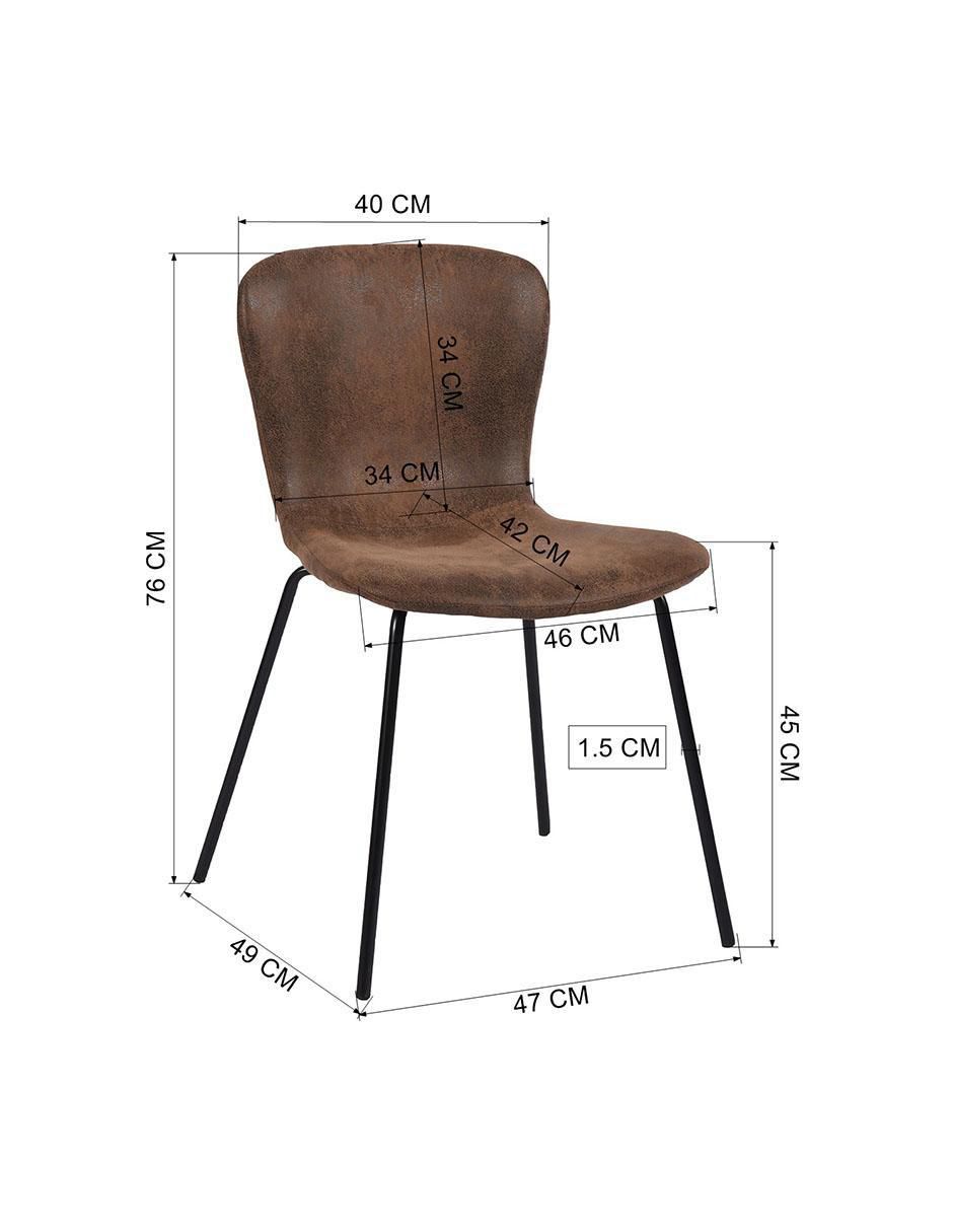 Juego de sillas 4 piezas Koziello Suede Furniturer