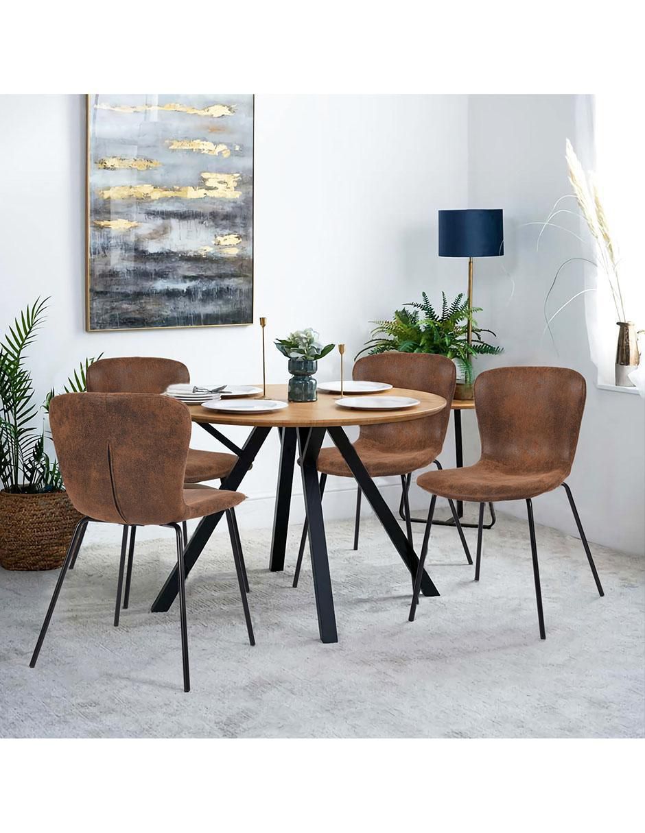 Juego de sillas 4 piezas Koziello Suede Furniturer
