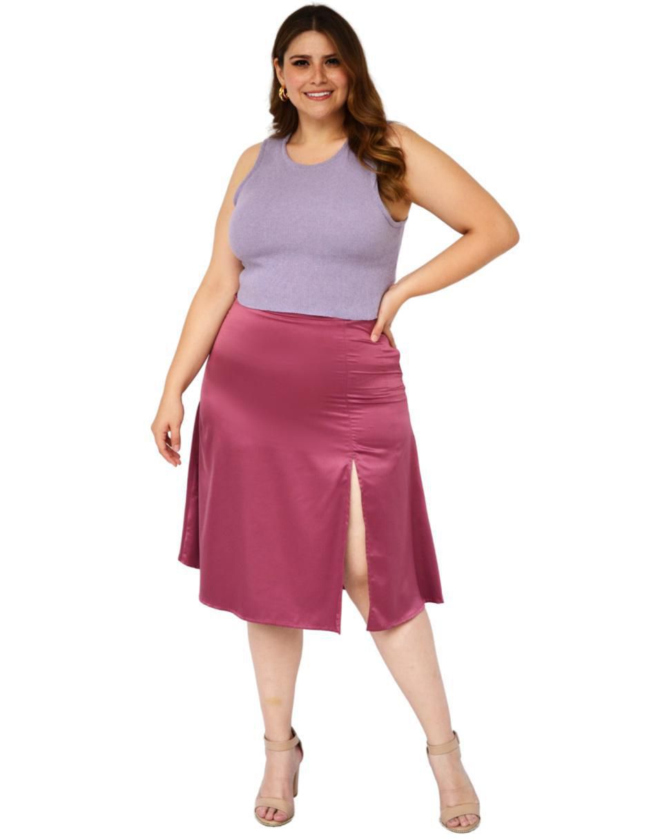 Falda midi con pretina 7