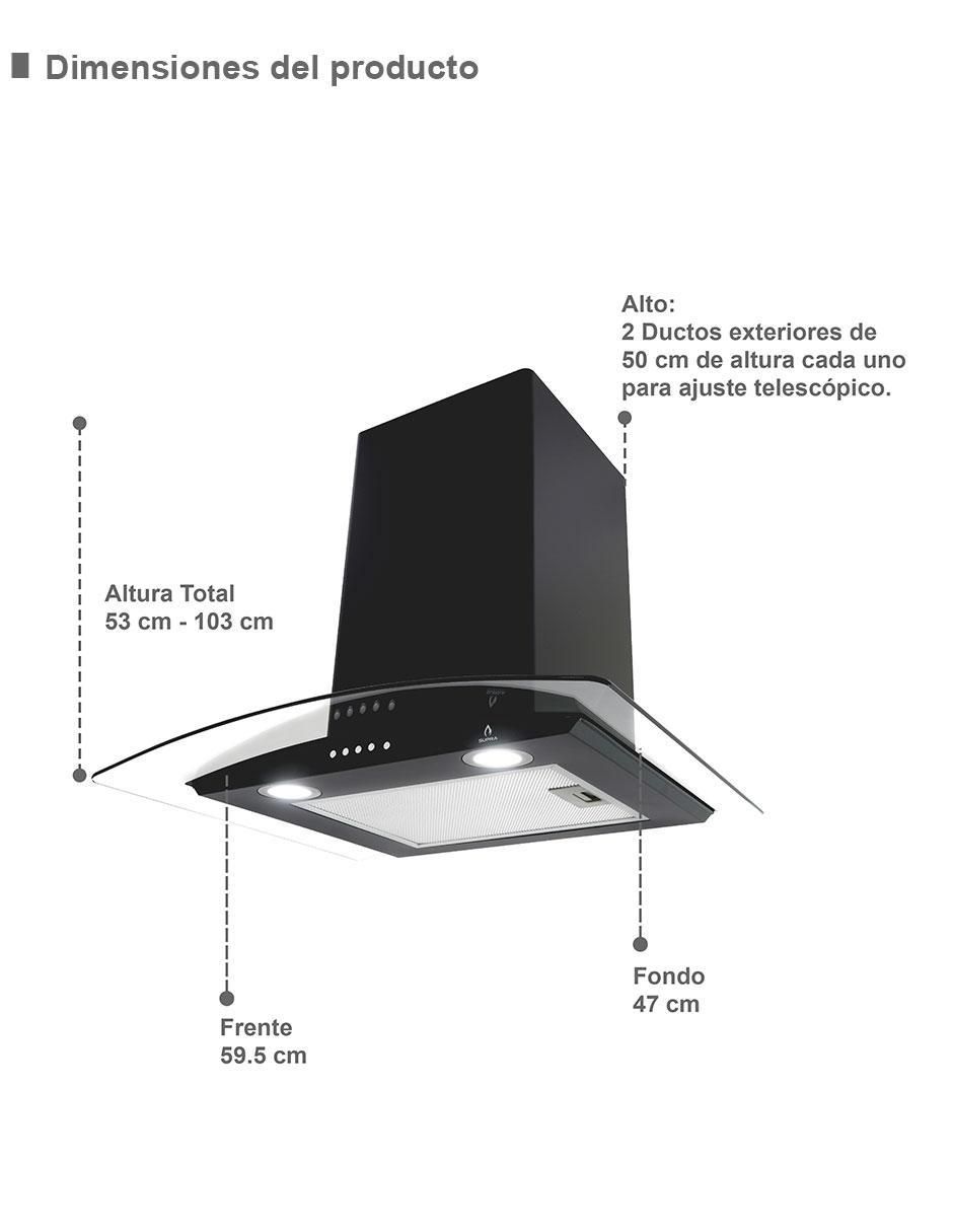 Campana de pared Supra cc-90-black de acero