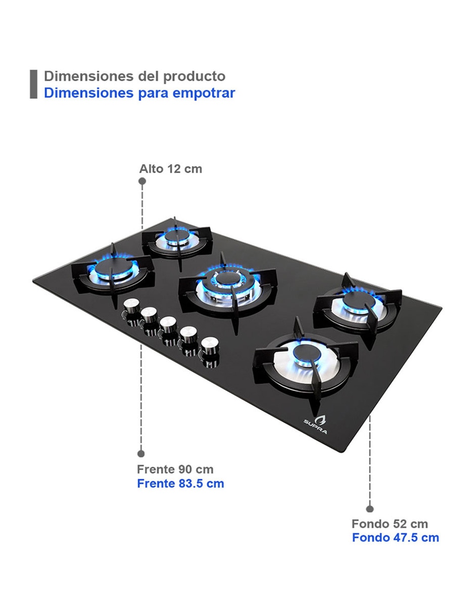 Parrilla a gas lp empotrable 6