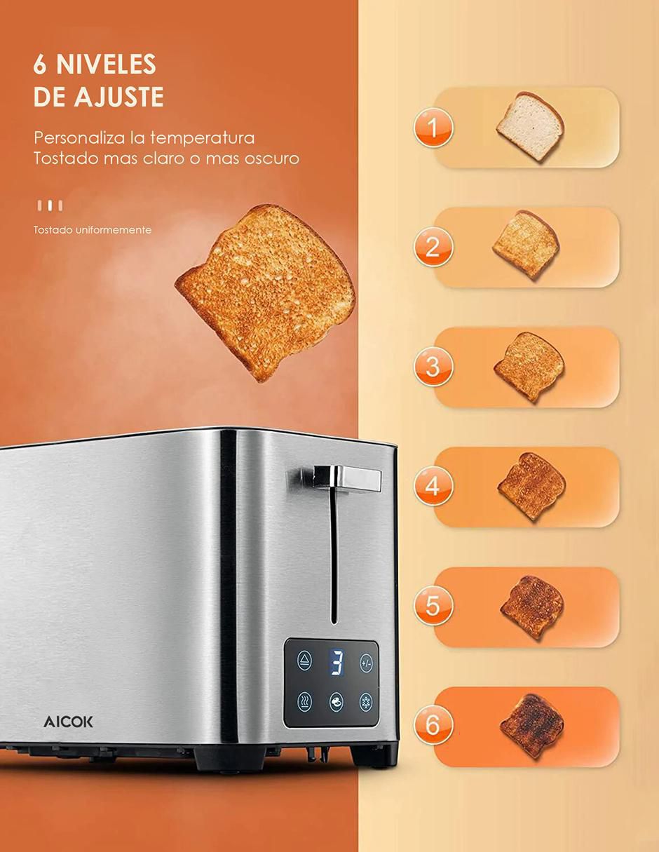 TOSTADOR HT8015 AICOK , PLATEADO 4