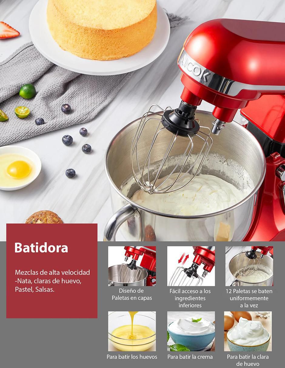 BATIDORA PEDESTAL BP3701 AI, 5 L, ROJO