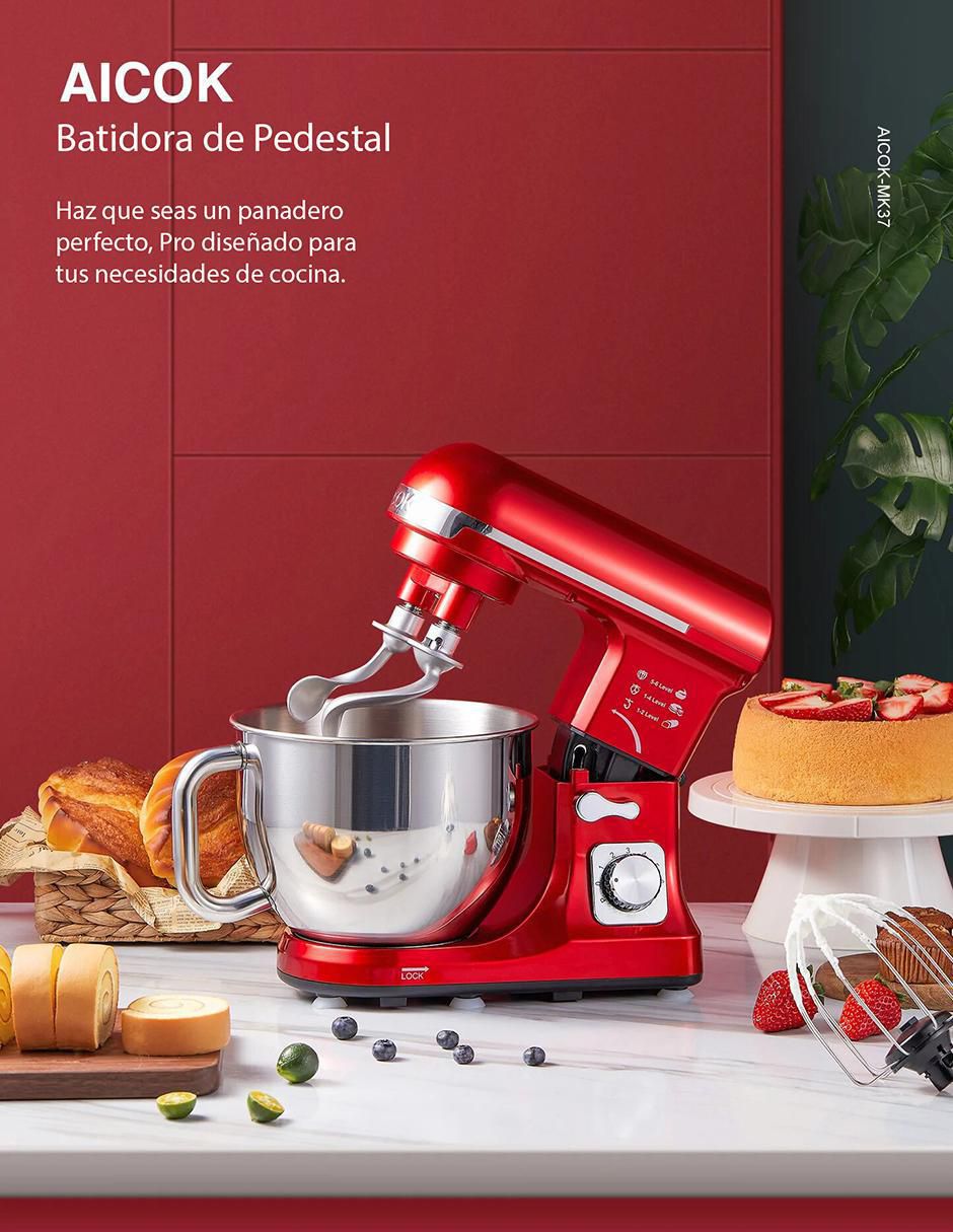 BATIDORA PEDESTAL BP3701 AI, 5 L, ROJO