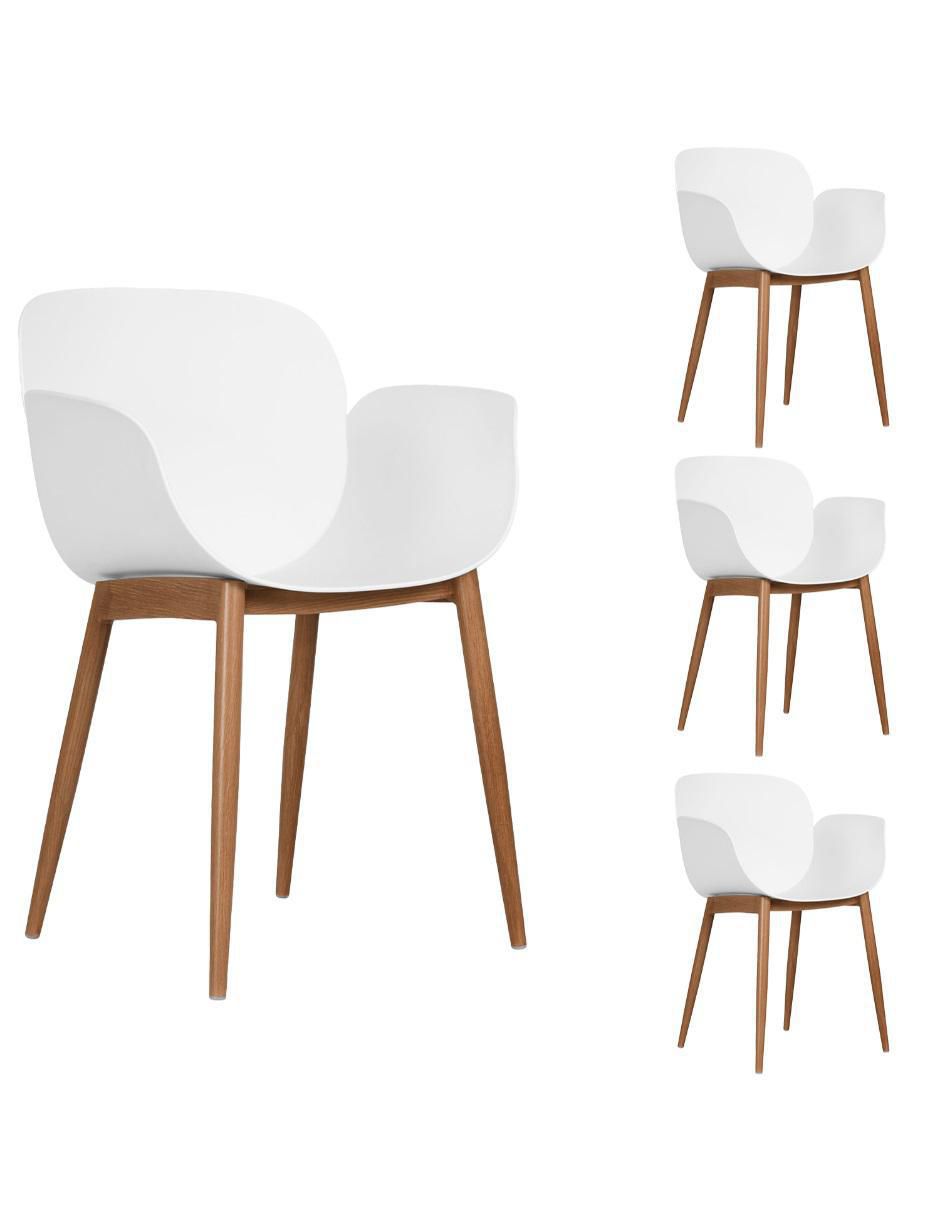 Set de sillas 4 piezas Mantova de plástico Set de sillas 4 piezas Mantova de plástico