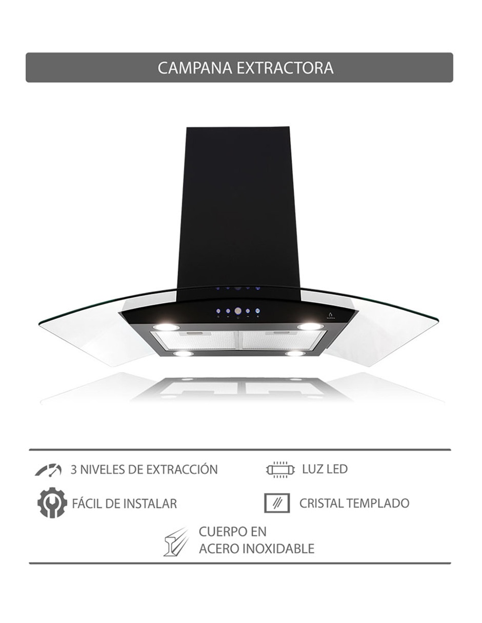 Campana de isla CI-76 BLACK de acero inoxidable Campana de isla CI-76 BLACK de acero inoxidable