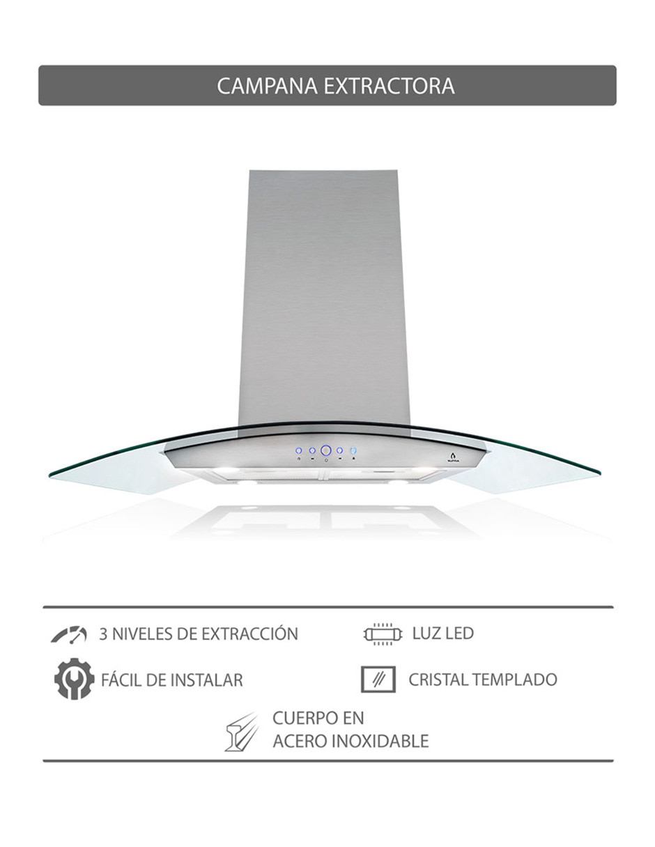 Campana de isla Supra CI-76 de acero inoxidable 4