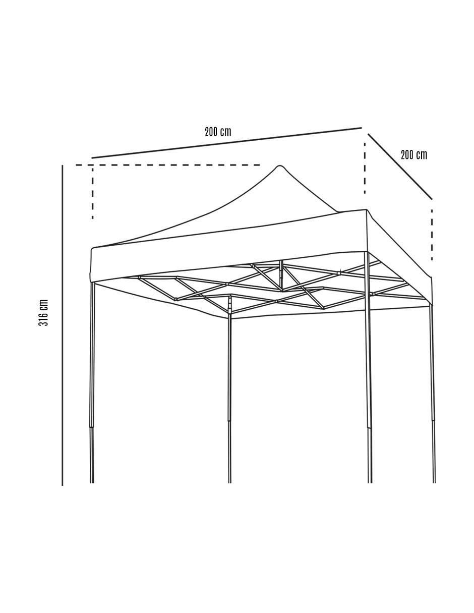 Carpa ancho 200 cm x largo 200 cm 6