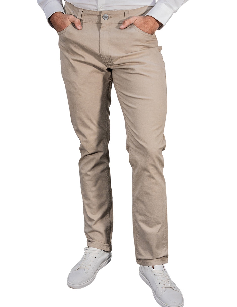 Pantalón casual chino slim de algodón para hombre