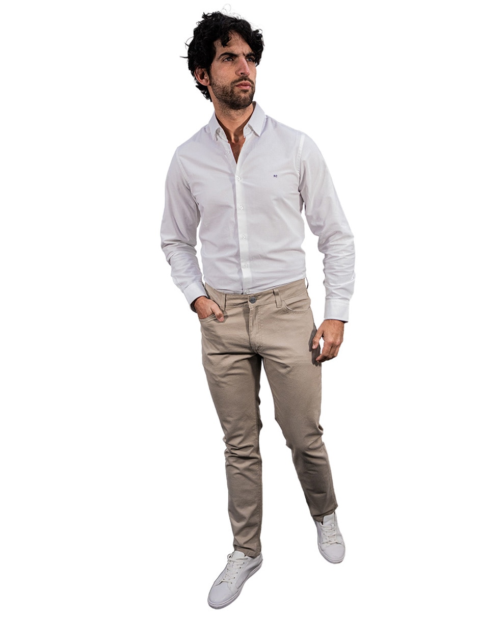 Pantalón casual chino slim de algodón para hombre 3