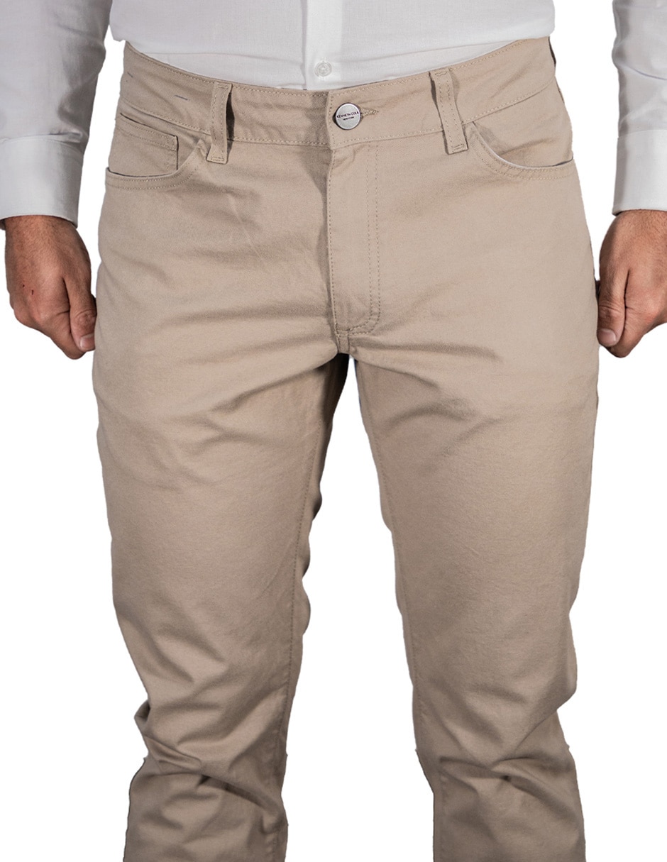 Pantalón casual chino slim de algodón para hombre 4