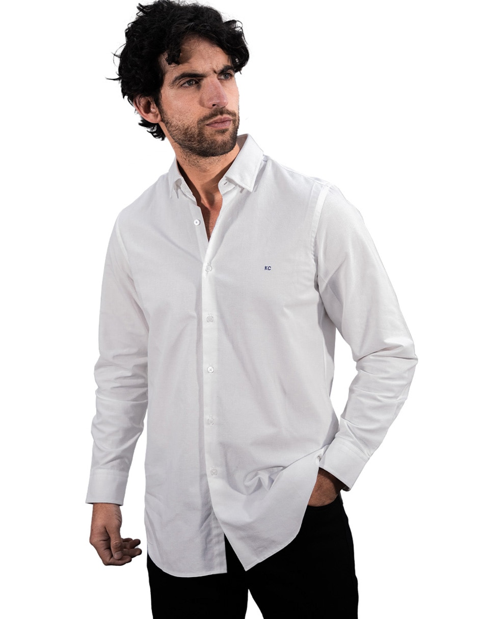 Camisa casual de algodón manga larga para hombre