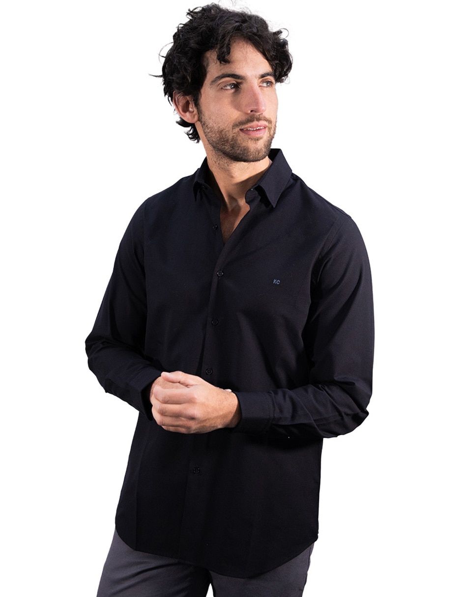 Camisa casual de algodón manga larga para hombre
