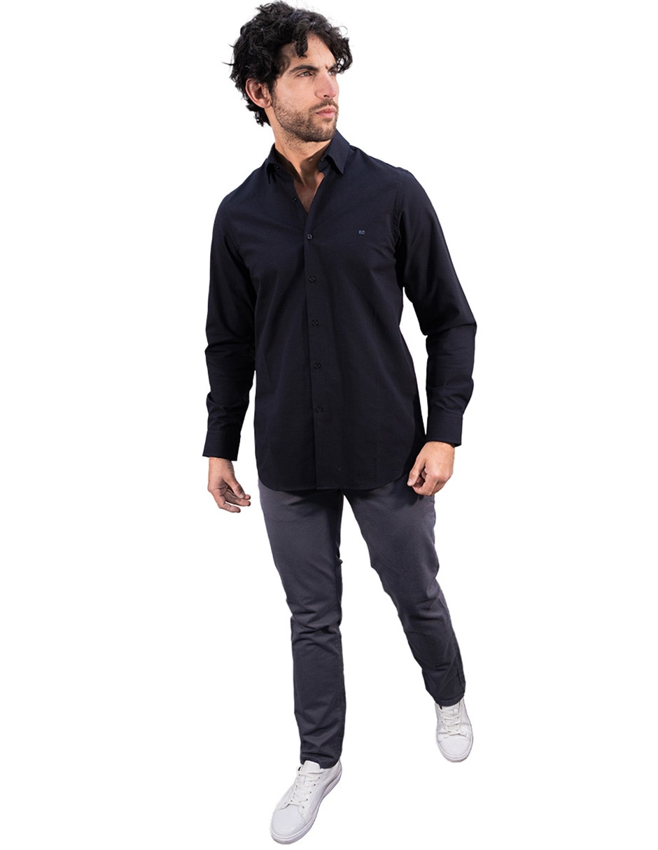 Camisa casual Kenneth Cole de algodón manga larga para hombre