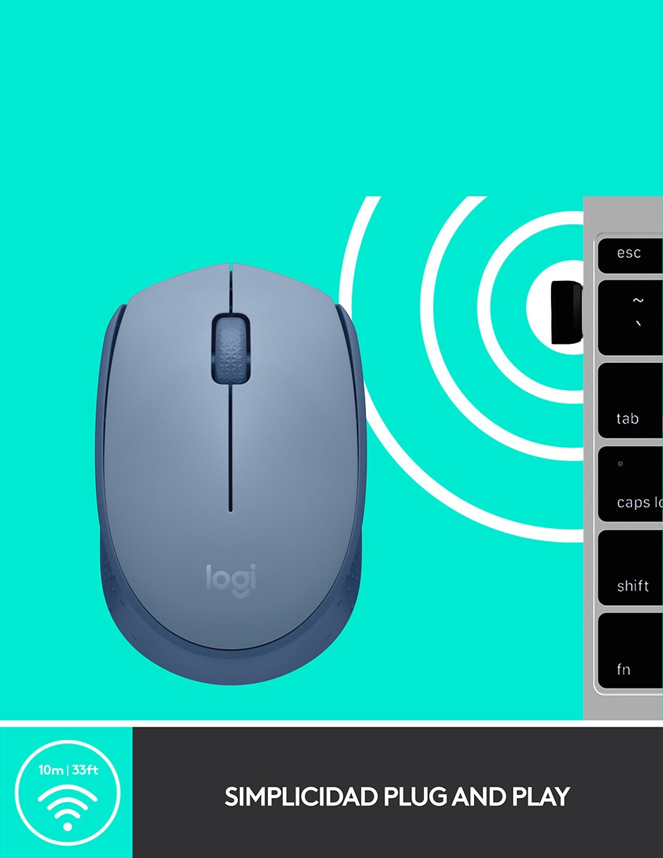 Mouse Inalámbrico m170 910-006863 6