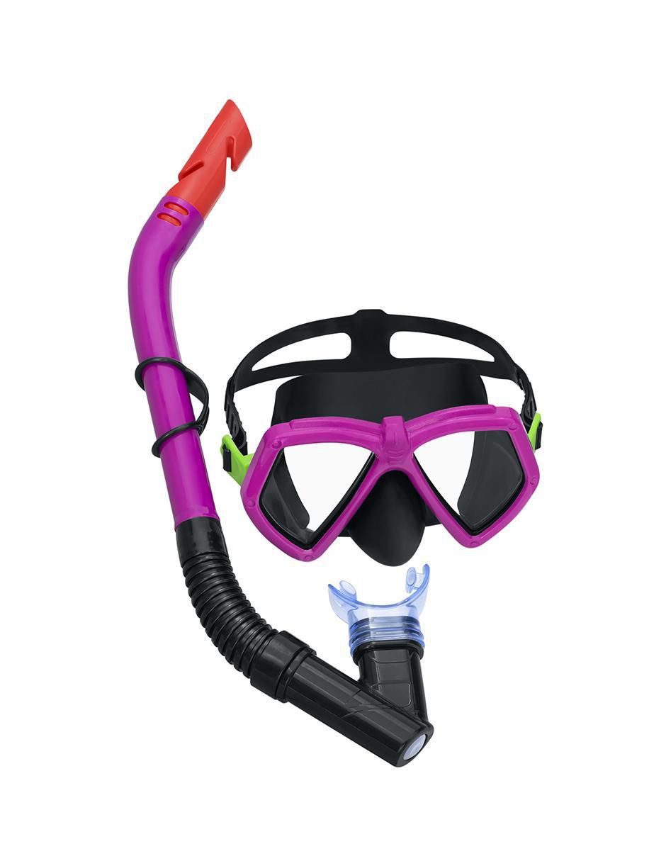 Tubo y gafas de snorkel para buceo