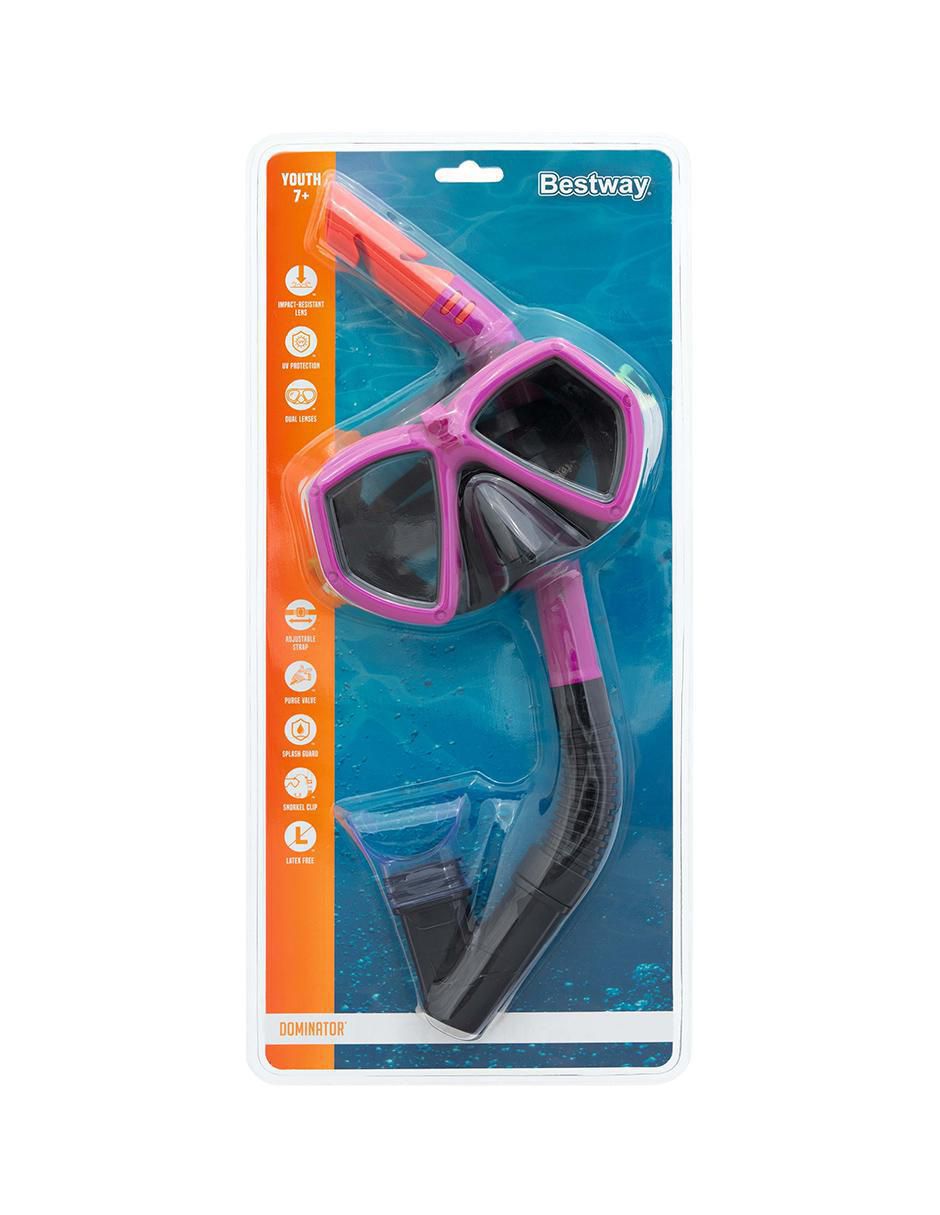 Tubo y gafas de snorkel para buceo