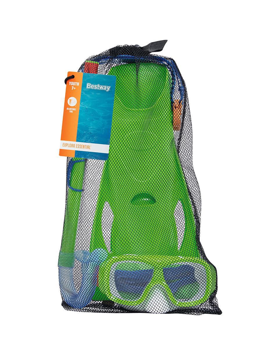 Tubo y gafas de snorkel para buceo