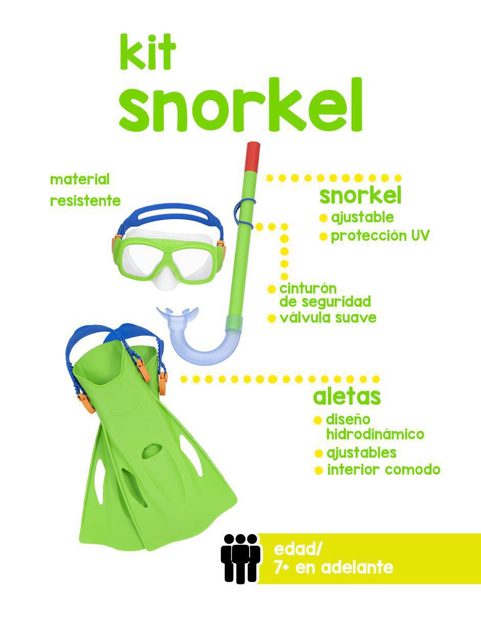Tubo y gafas de snorkel para buceo
