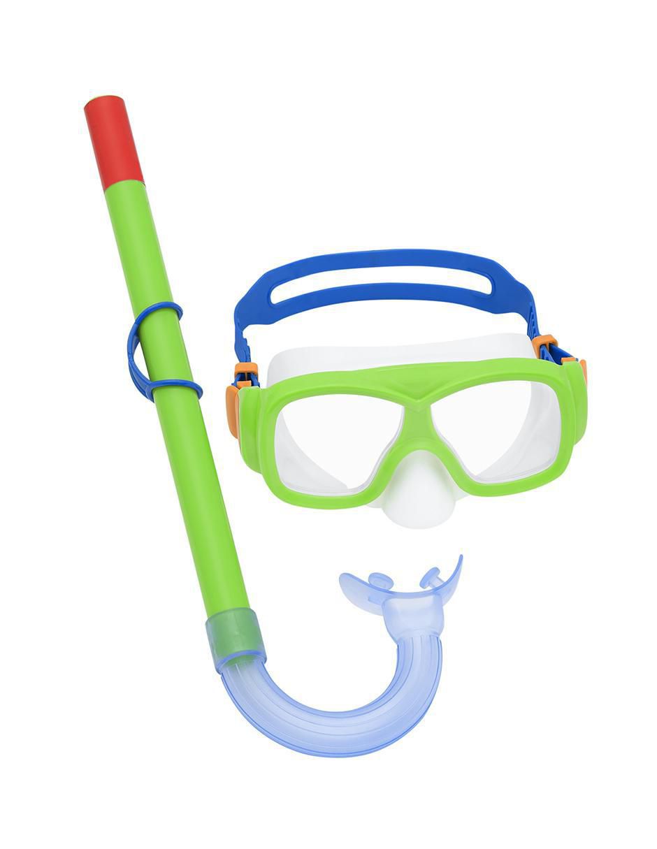 Tubo y gafas de snorkel para buceo