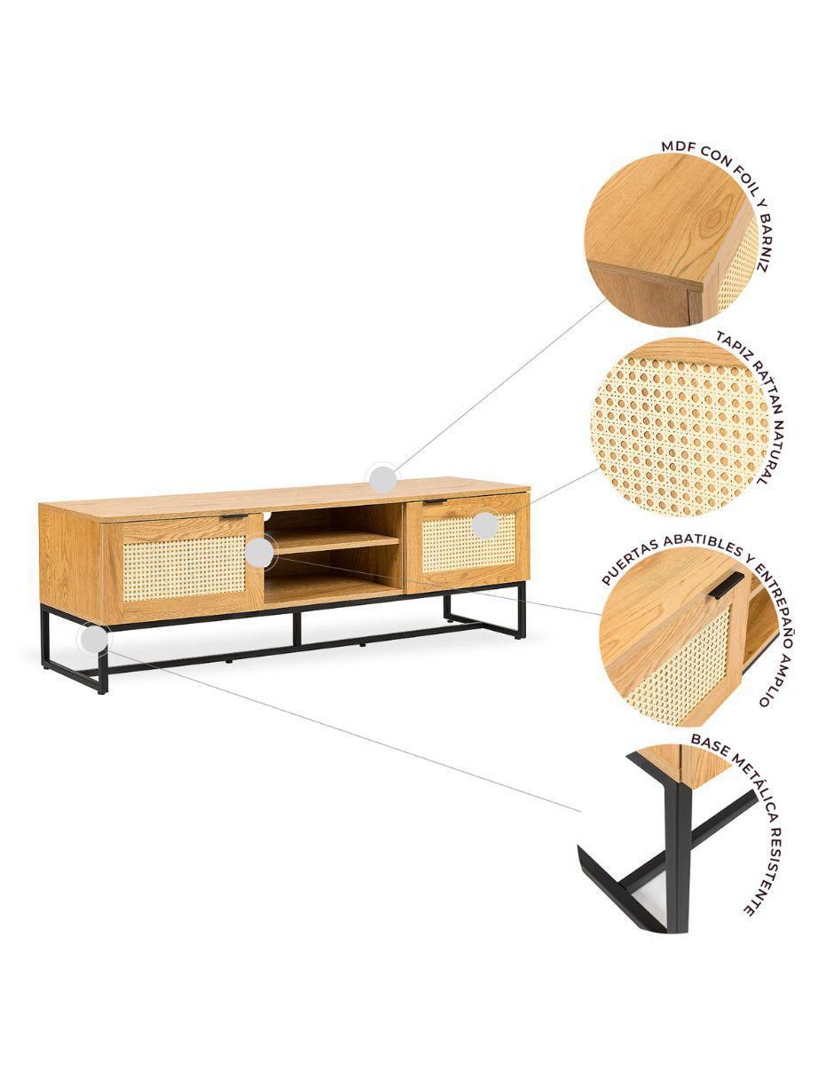 Mueble de TV armable Xelha de madera 4