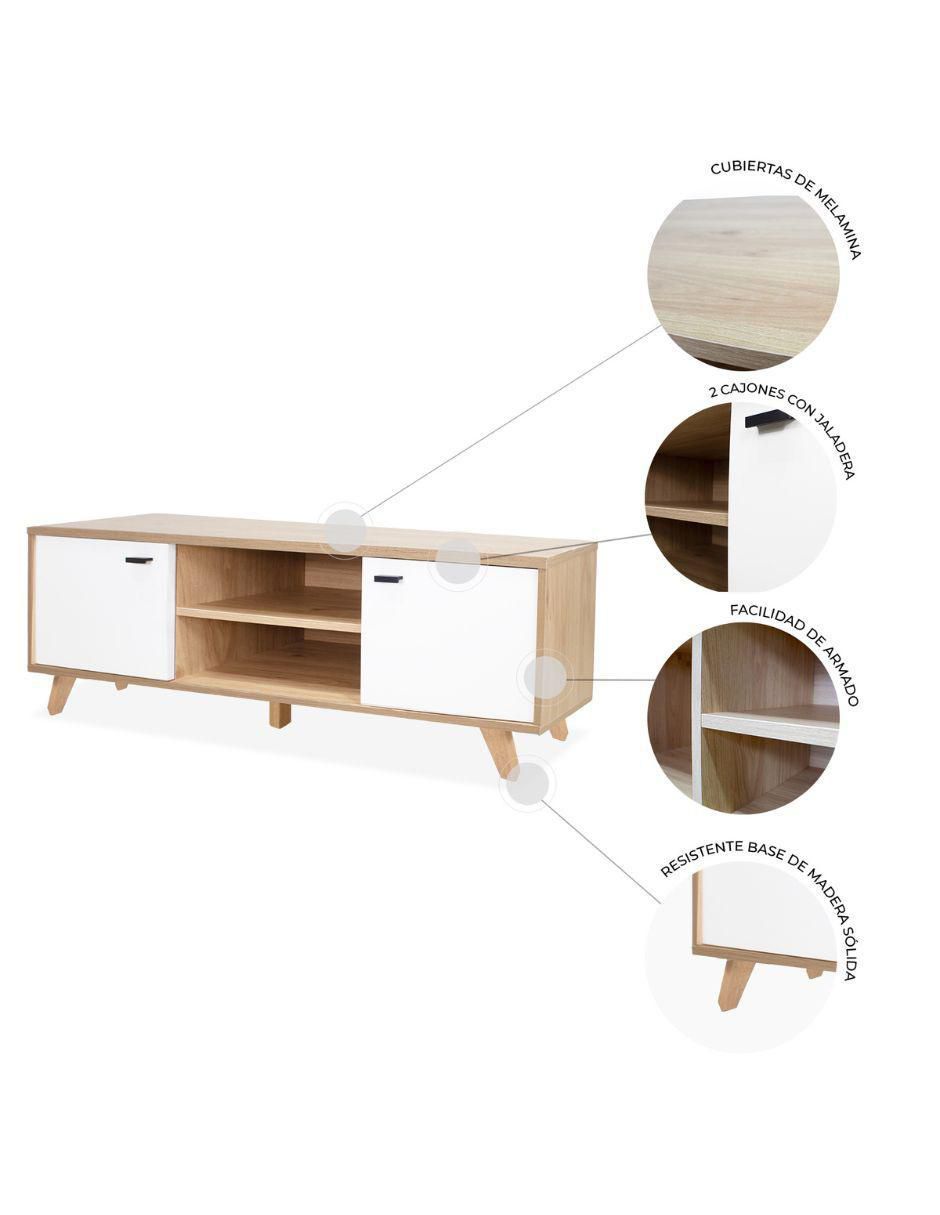 Mueble de TV armable Castella de madera