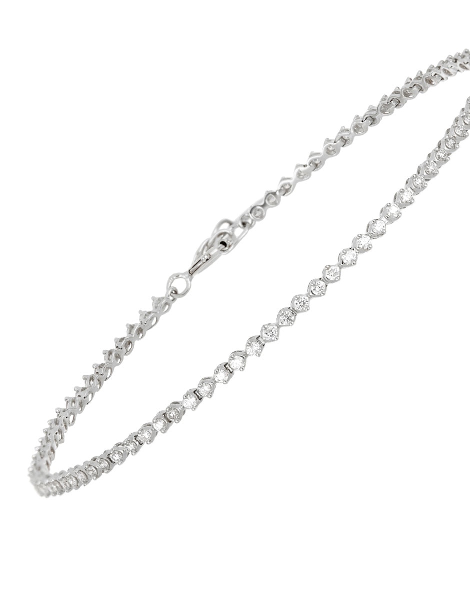 Pulsera de oro blanco con diamante 18 k con acabado brillante 2