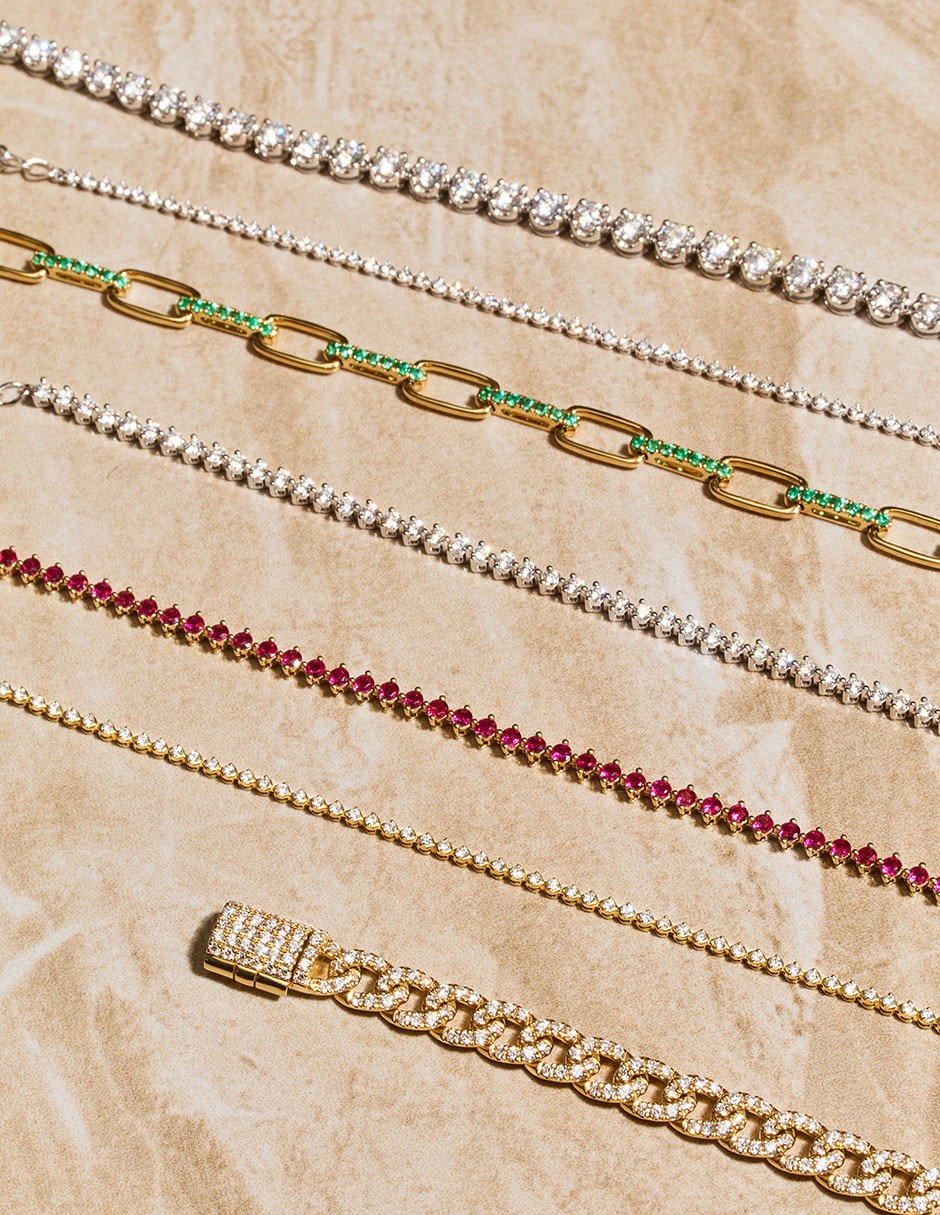 Pulsera de oro blanco con diamante 18 k con acabado brillante 4