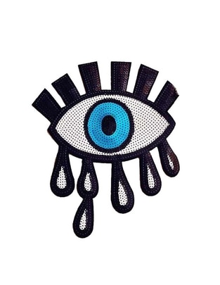 Parche decorativo para ropa Ojo grande aplicación lentejuelas
